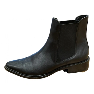 Pre-owned Vince Leather Ankle Boots In Black