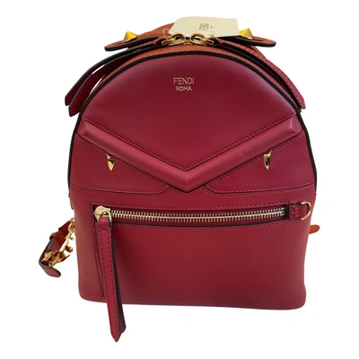 Pre-owned Fendi Leather Backpack In Red