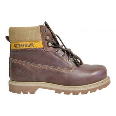 Pre-owned Caterpillar Leather Boots In Brown