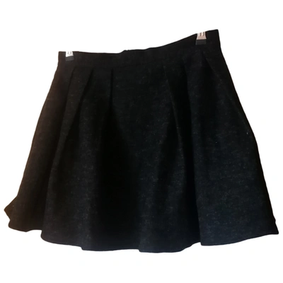Pre-owned Just Female Wool Mini Skirt In Black