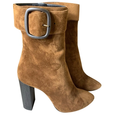 Pre-owned Saint Laurent Niki Boots In Camel