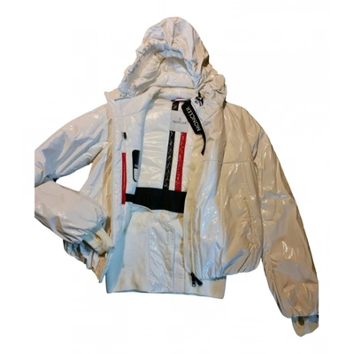 Pre-owned Moncler Biker Jacket In White
