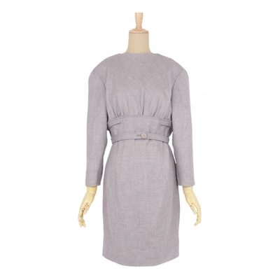 Pre-owned Valentino Wool Mid-length Dress In Grey