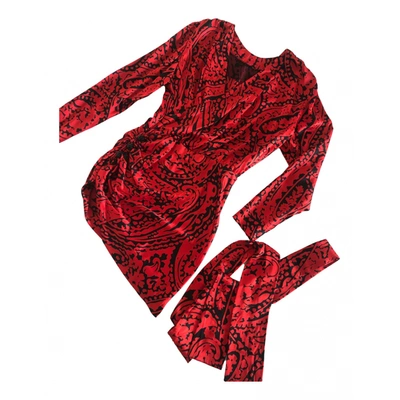 Pre-owned Givenchy Silk Mini Dress In Red