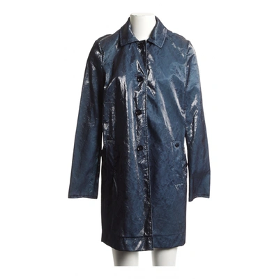 Pre-owned Armani Jeans Trench Coat In Blue | ModeSens
