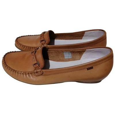 Pre-owned Callaghan Leather Flats In Brown