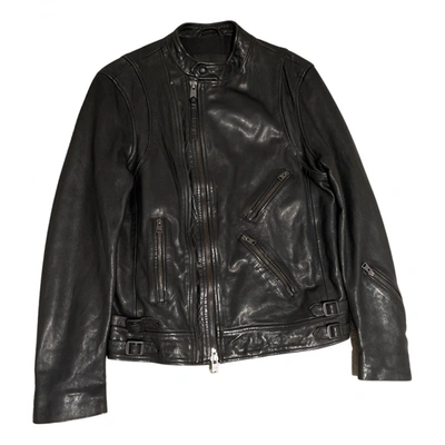 Pre-owned Allsaints Leather Jacket In Black