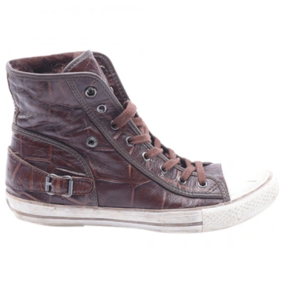 Pre-owned Ash Leather Trainers In Brown