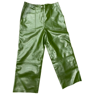 Pre-owned Deadwood Leather Trousers In Green