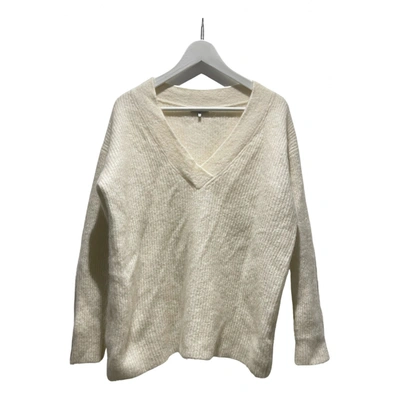 Pre-owned Ganni Wool Jumper In White