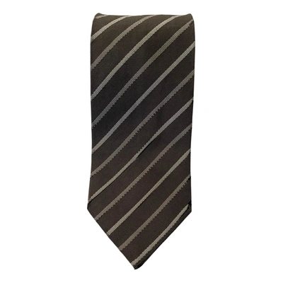 Pre-owned Emporio Armani Silk Tie In Grey