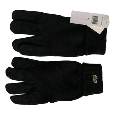 Pre-owned Lacoste Wool Gloves In Black