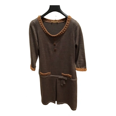 Pre-owned Ermanno Scervino Wool Mid-length Dress In Brown