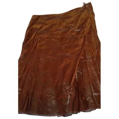 Pre-owned Chanel Silk Mid-length Skirt In Brown