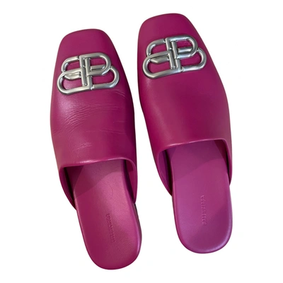 Pre-owned Balenciaga Leather Sandals In Pink