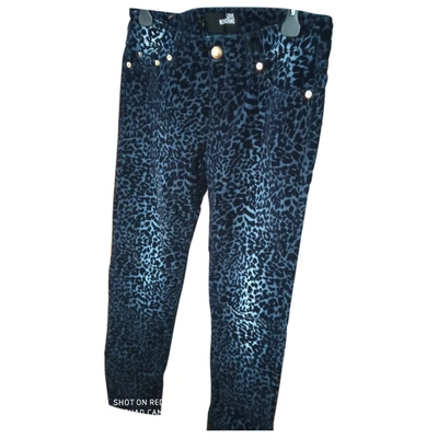 Pre-owned Moschino Love Trousers In Blue
