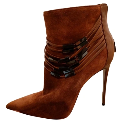 Pre-owned Le Silla Leather Ankle Boots In Brown