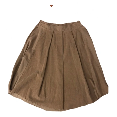 Pre-owned Manila Grace Mid-length Skirt In Beige