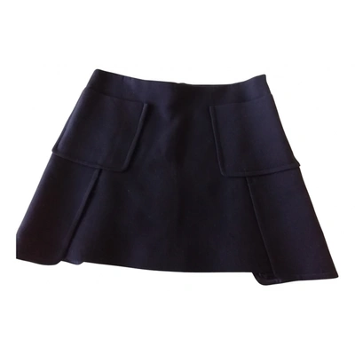 Pre-owned Tara Jarmon Wool Mini Skirt In Black
