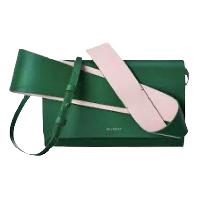 Pre-owned Delpozo Leather Crossbody Bag In Green