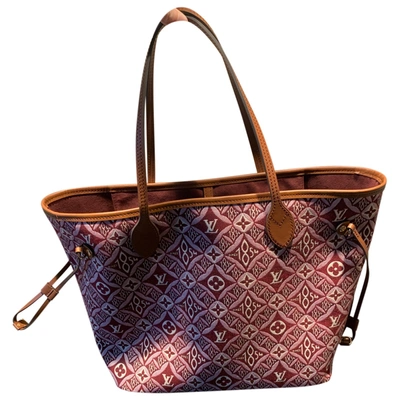 Pre-owned Louis Vuitton Neverfull Cloth Tote In Burgundy