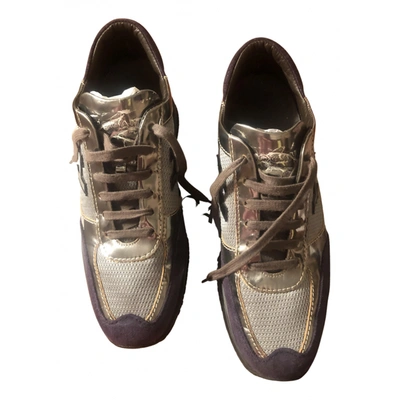 Pre-owned Hogan Pony-style Calfskin Trainers In Metallic