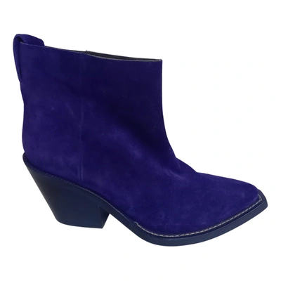 Pre-owned Acne Studios Donna Ankle Boots In Blue