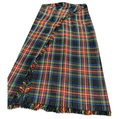 Pre-owned Moschino Wool Maxi Skirt In Multicolour