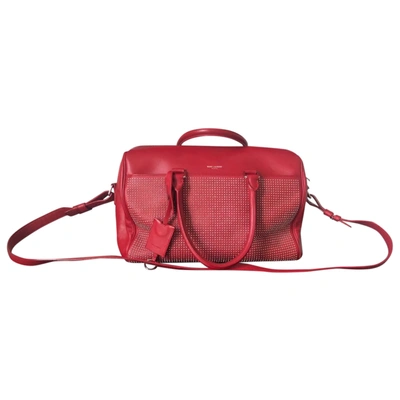 Pre-owned Saint Laurent Duffle Leather Handbag In Red