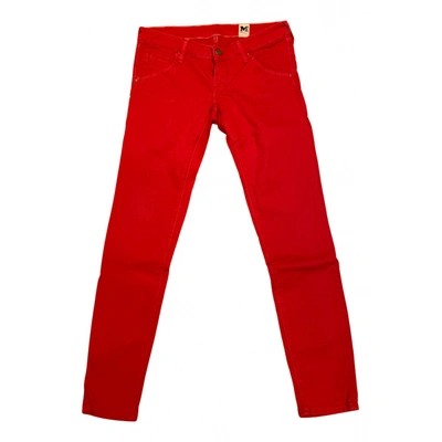 Pre-owned M Missoni Straight Jeans In Red