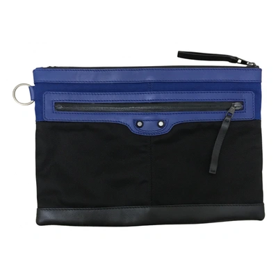 Pre-owned Balenciaga City Clip Cloth Clutch Bag In Blue