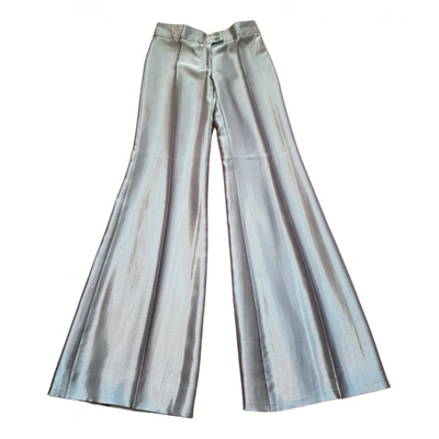 Pre-owned Moschino Cheap And Chic Silk Large Pants In Silver