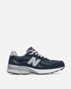 New Balance Mesh And Suede Leather 990v3 Sneakers In Navy
