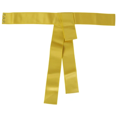 Pre-owned Dolce & Gabbana Silk Belt In Yellow