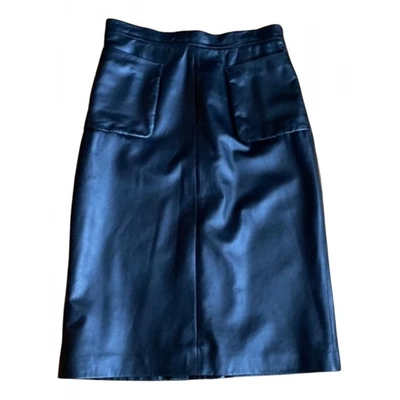 Pre-owned Bally Leather Mid-length Skirt In Black