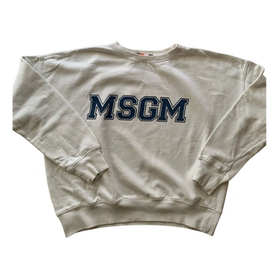 Pre-owned Msgm Sweatshirt In Beige