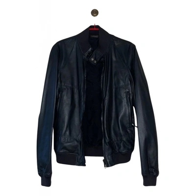 Pre-owned Jil Sander Leather Biker Jacket In Black