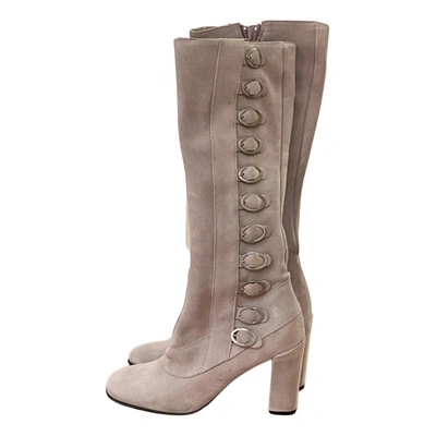 Pre-owned Jill Stuart Leather Boots In Camel
