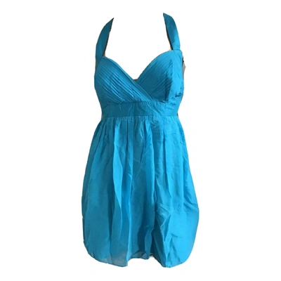 Pre-owned Lipsy Silk Mini Dress In Blue