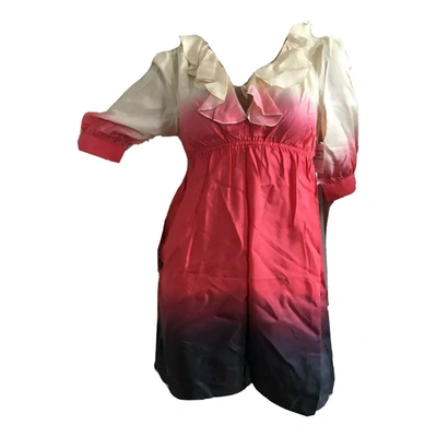 Pre-owned Lipsy Silk Mini Dress In Multicolour