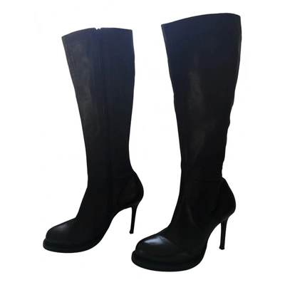 Pre-owned Ann Demeulemeester Leather Boots In Black