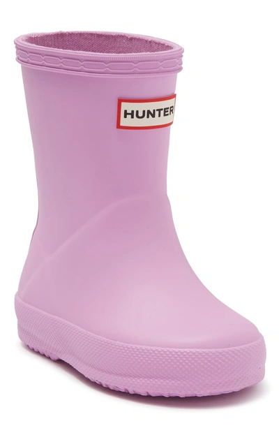 Hunter Kids' First Classic Waterproof Rain Boot In Wax Flower