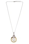 CZ BY KENNETH JAY LANE PAVÉ PANTHER DOUBLE CIRCLE PENDANT NECKLACE