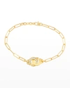 DINH VAN YELLOW GOLD MENOTTES R10 MEDIUM ONE-SIDE DIAMOND BRACELET