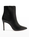 Schutz Mikki Leather Pointed-toe Booties In 0553 Black