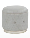 John-richard Collection Diamond Ottoman, Silver