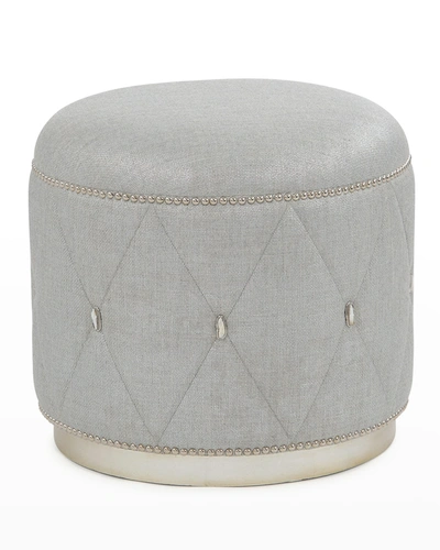John-richard Collection Diamond Ottoman, Silver