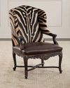 Old Hickory Tannery Tanese Zebra-print Hairhide/leather Wing Chair