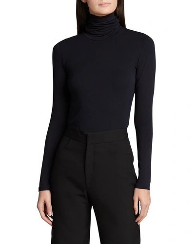 Majestic Soft Touch Long-sleeve Turtleneck In Blue