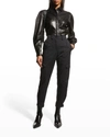 Derek Lam 10 Crosby Elian Mid-rise Stretch Utility Pants In Black